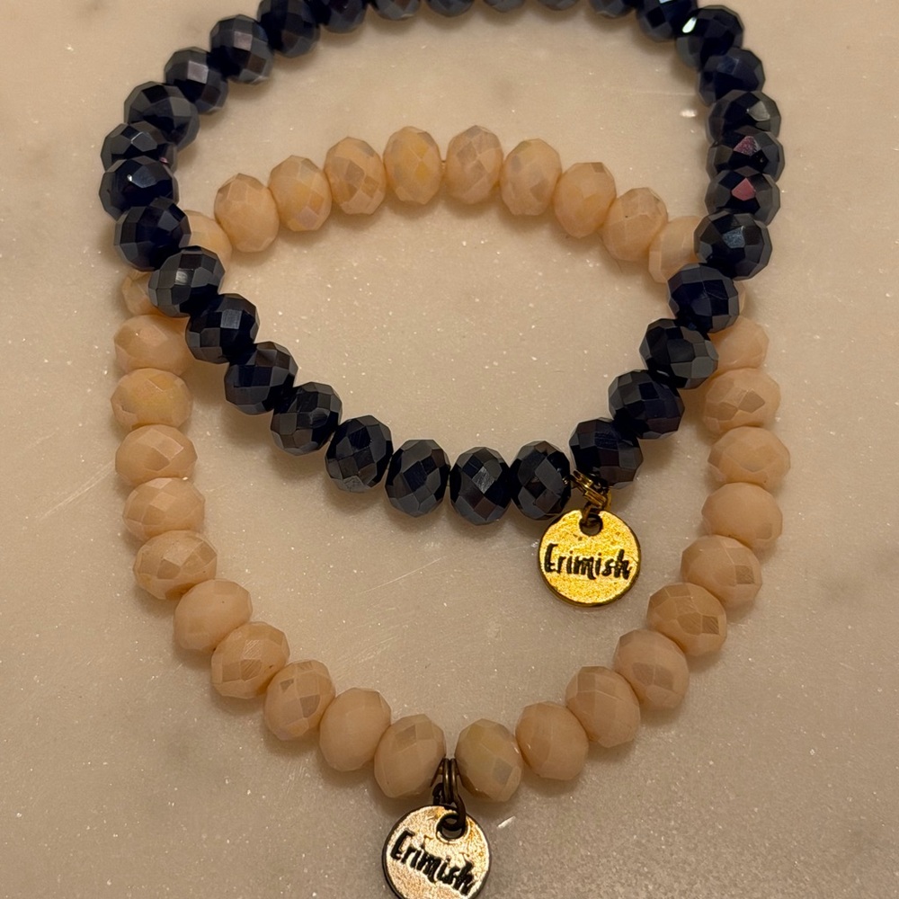 Erimish Midnight Blue and Cream Bracelet Set